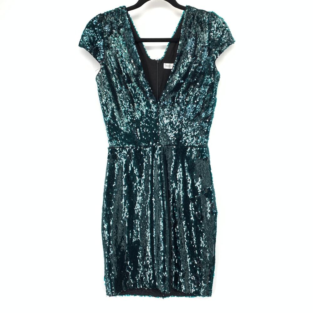 Dress The Population Zoe Emerald Green Sequin Mini Dress Womens Sz Medium